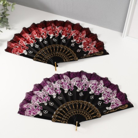 Fan h = 14 cm "Roy butterflies" mix