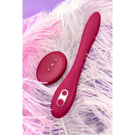 Multifunctional vibrator L’Eroina Caberna, 20 cm, silicone, burgundy color-10