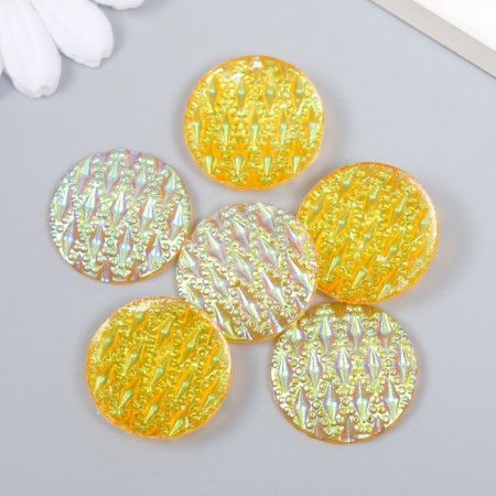 Decor for creativity Plastic "Rain" holography orange set 6 pcs 2.5x2.5 cm-2