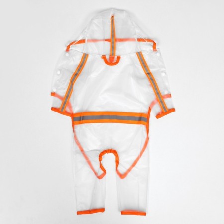 Complete raincoat for dogs, rr m (ds 30, og 42 cm, weight 5-8 kg), transparent-orange-3