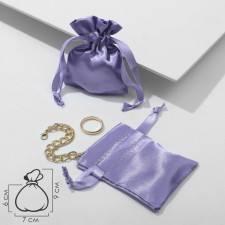 Satin gift bag, 7 × 9 cm, lilac color