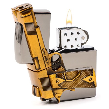 Gas lighter "Pistol", Piezo, Black-1