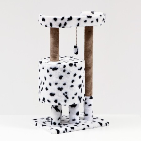 House for cats with a claw "Round with a site", 52 x 52 x 95 cm, Dalmatian-3