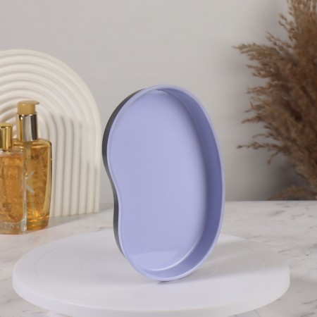 Storage for storing cosmetic supplies, stainless steel, 19.5 × 13 × 2 cm, lilac color-1