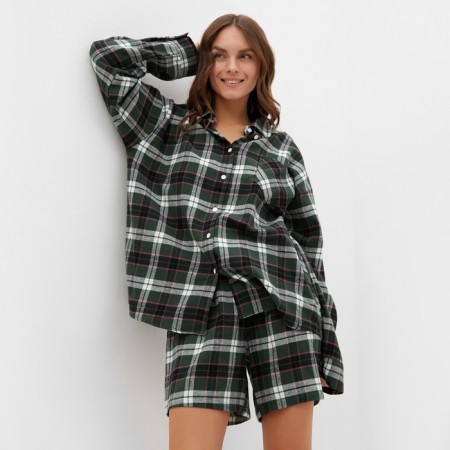 Female pajamas (shirt and shorts) Kaftan p. 48-50, green-2