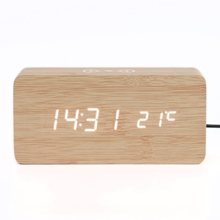 Clock - an alarm clock "number" desktop "desktop with a thermometer and wireless Qi charging-2
