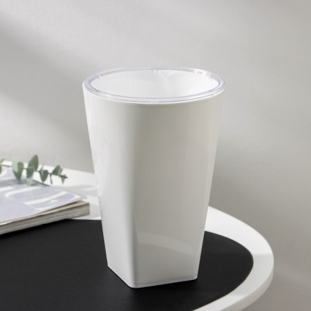 Kashpo for flowers with an insert "Grace", 1.4 l (800 ml), white color-1