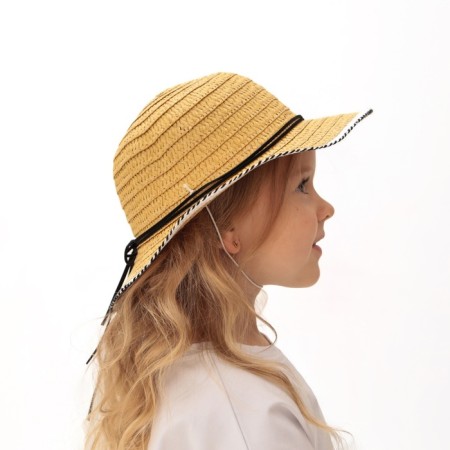 Hat for the girl Minaku "Puppet", size 50, beige color-2