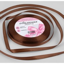 Satin tape, 6 mm × 23 ± 1 m, chocolate color No. 31