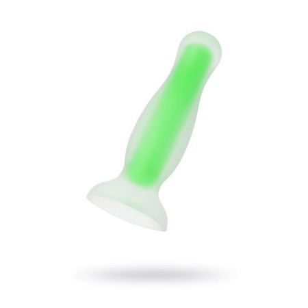 Anal plug luminous in the dark Victor Glow, waterproof, silicone, transparent, 10.5 cm