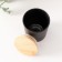 Bank for candles glass with a black matte lid 220 ml 7x7x8.4 cm