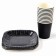 A set of paper utensils "Black", 12 glasses, 12 plates