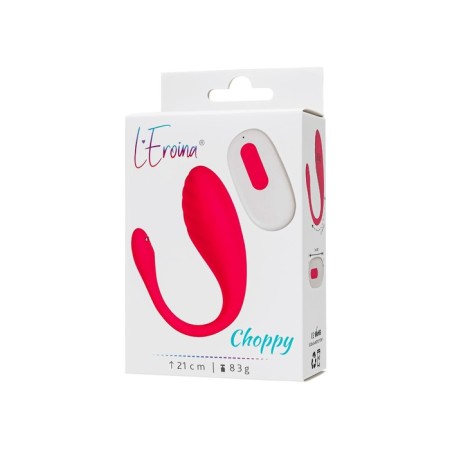 Vibroyaite with the control panel of L’Eroina Choppy, 21 cm, silicone, pink color-12