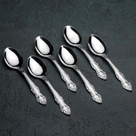 A set of teaspoons "Troika", h = 14 cm, thickness 1.5 mm, 6 pcs, silver color