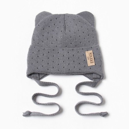 Children's hat minku, size 44-46, color gray color-3