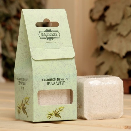 Salt briquette Cube "Eucalypt" 200 g "Dobroparov"
