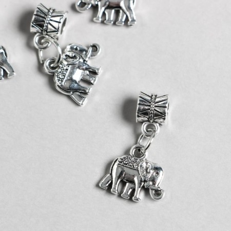 Bale with a suspension metal for creativity "Indian elephant" silver 2.4 cm