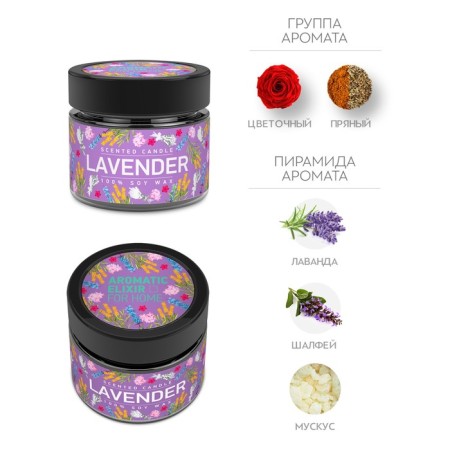 Aromatic candle in the Bank "Lavender and Sage", owl wax, 80 g-1