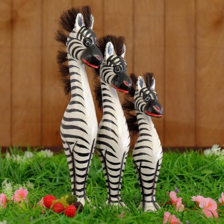 Souvenir tree "Family Zebr" (set 3 pieces: height 40.35.30 cm)-4