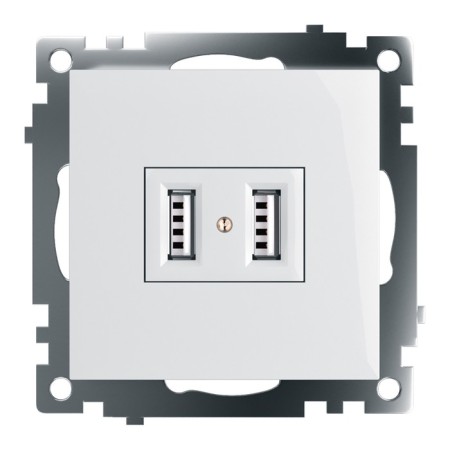USB 2-seater (mechanism), Stekker GLS10-7115-01, 250B, 2.1A, Catherine, White-5