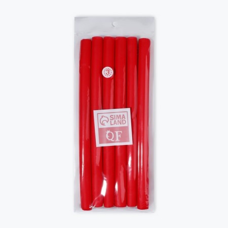 Bigudi "Boomerang", d = 1.5 cm, 24 cm, 6 pcs, red color-2