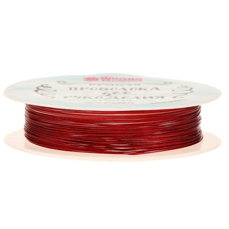Wire for beadwork, diameter: 0.3 mm, length: 10 m, red color-1