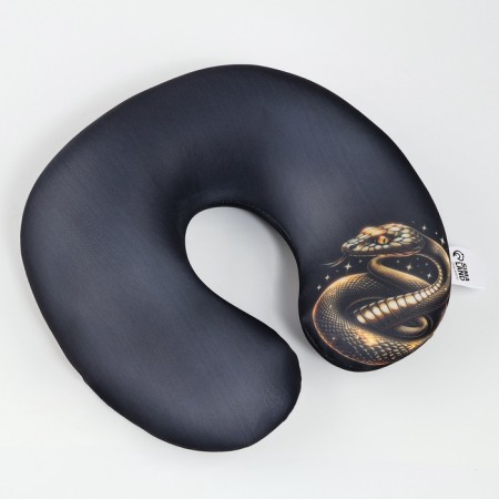 New Year. Pillow for travel Antistress "Snake", black and gold-1