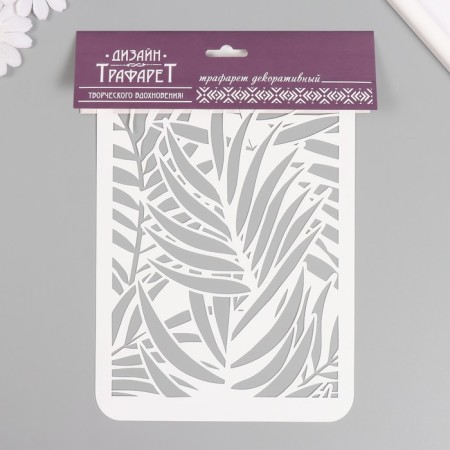 Plastic stencil "palm leaves", 16x24 cm-3