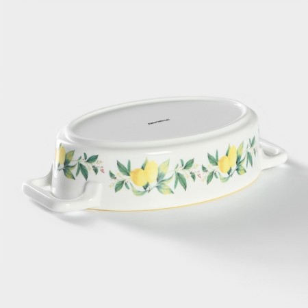 Form for baking of heat -resistant ceramics oval shade "lemon", 27.5 × 15 cm, white color-2