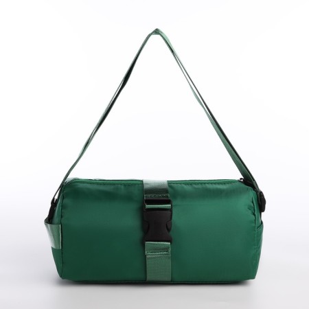 Youth bag with zipper, green color