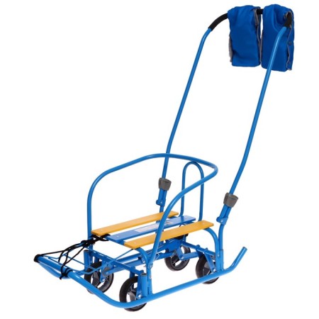 Sled "breeze 7 station wagon", with mittens, blue color