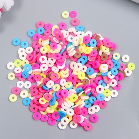 Beads for PVC Creativity "Rings Tender colors" set ≈ 330 pcs 0.1x0.6x0.6 cm