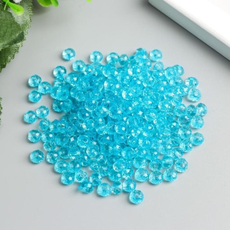 Beads for creativity Plastic "Crystal with Blue faces" set of 20 grams 0.4x0.6x0.6 cm-1