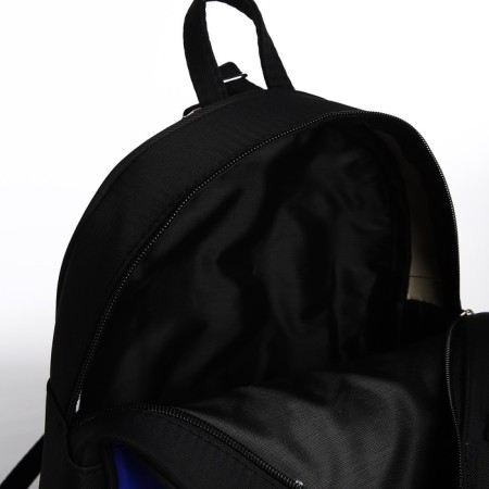 School textile backpack with ears on the hairpins "Anime", 27x23 cm, black/purple-12