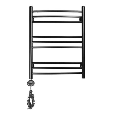 Domoterm electric heated towel rail "Calipso" P9, 500x700 mm, left, black matte-1