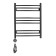 Domoterm electric heated towel rail "Calipso" P9, 500x700 mm, left, black matte