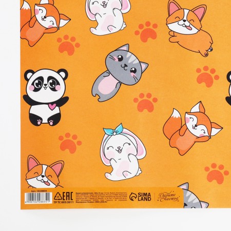 Glossy packaging paper "characters", 1 sheet, 70 x 100 cm-3