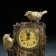 Two Two Two Two Two Clock, 14 x 9 x 20 cm, gold