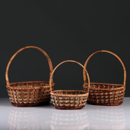 A set of baskets, 3 pcs, 31 × 26 × 12/37, 26 × 22 × 11/34, 23 × 18 × 9/30 cm, rotang-4