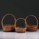 A set of baskets, 3 pcs, 31 × 26 × 12/37, 26 × 22 × 11/34, 23 × 18 × 9/30 cm, rotang