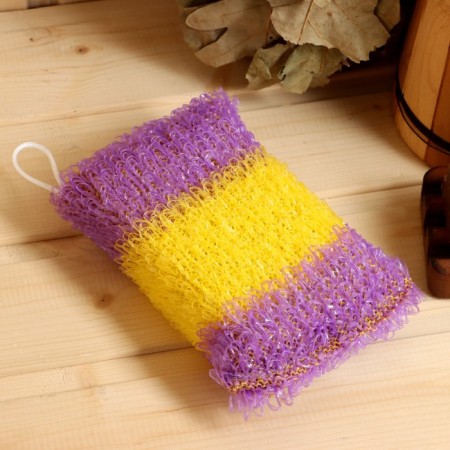 Knitted washcloth "Brike. Strip", mixing color, 18x12x4.5cm, foam-4