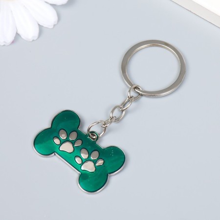 Metal keychain, enamel "Bone with paws" mix 4x3 cm-2
