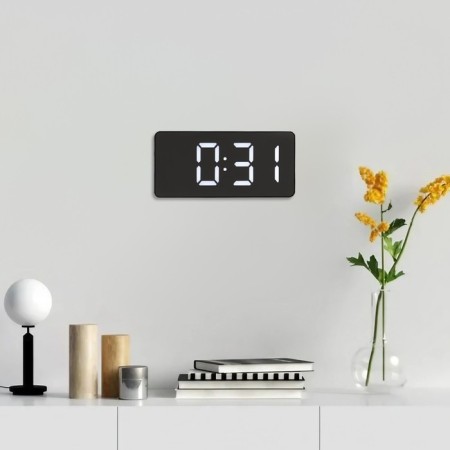 Electronic table, wall, white indication, from USB, 7.5 x 15.5 cm, black-1