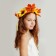 Carnival set "Autumn flowers": a wreath with sunflowers and a brooch