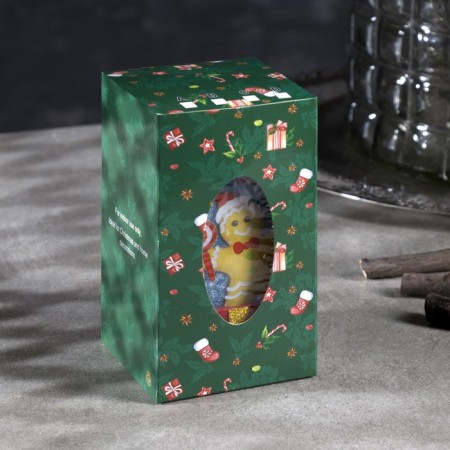 LED figure "Red Gift with Gingerbread" 6.3 × 11.5 × 6.3 cm, plastic, AAAX3 batteries (not complete), flame effect-3