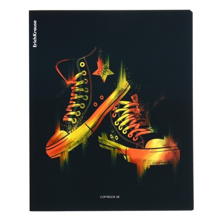 Notebook of 48 sheets in the Erichkrause "Sneakers", UV-Lyk, cover coated cardboard, offset block, mix-3