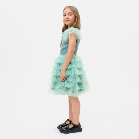 Dress for girls with wings Kaftan, size 28 (86-92), mint color-1