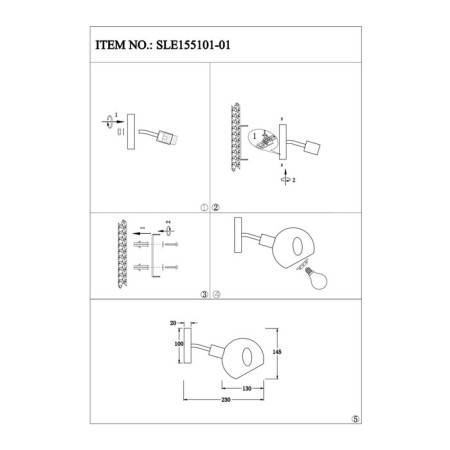 Wall lamp EVOLUCE. Sle155101-01. Gentore. 1x60 watts, E14, 13x14.5 cm, chromium color-9