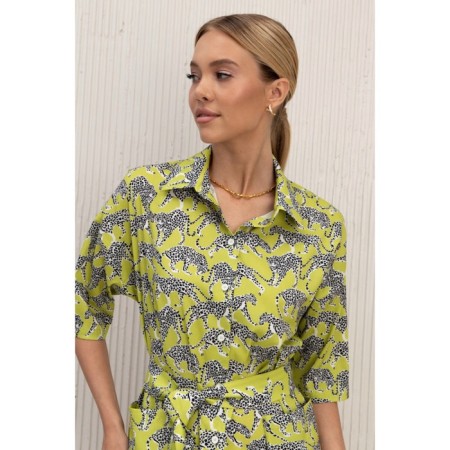 Dress shirt female Eliseeva Olesya, size 48, green color-2