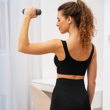 Neoprene dumbbell, 0.75 kg, gray color-4